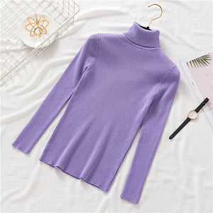 Pullover Knitted Turtleneck  Women Sweater - Hyshina